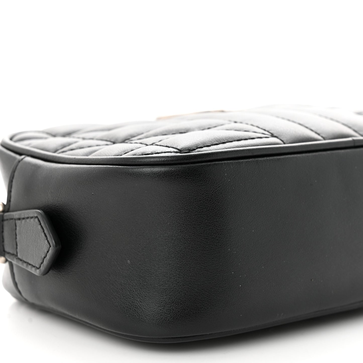 Calfskin Matelasse Aria Mini GG Marmont Chain Shoulder Bag Black