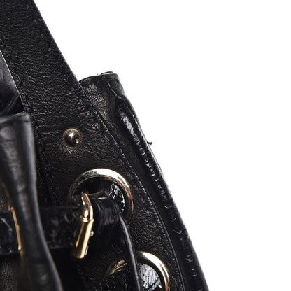 Jimmy Choo Python Calfskin Embossed Ramona Tote Black 11 of 11