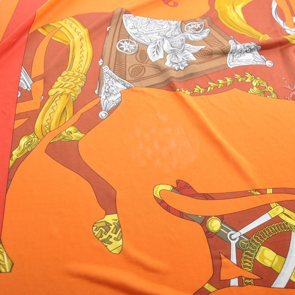Silk Jersey Tout en Carre Scarf 90 Orange