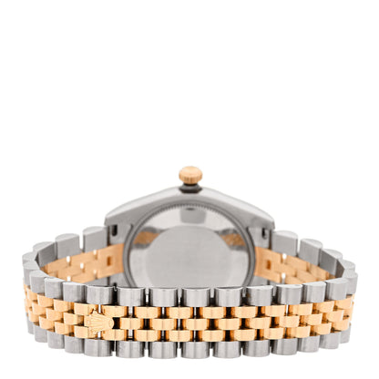 Rolex Stainless Steel 18K Yellow Gold Diamond 31mm Oyster Perpetual Datejust Watch Silver Roman 178273 3 of 5
