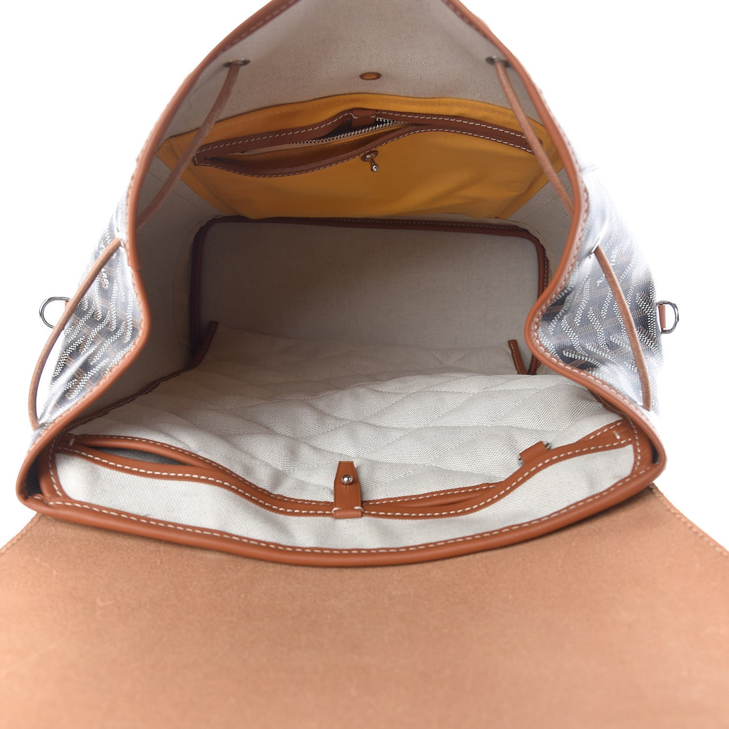 Goyardine Calfskin Alpin MM Backpack Gold Black