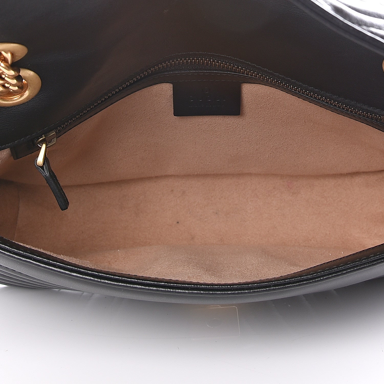 Gucci Calfskin Matelasse Small GG Marmont Shoulder Bag Black 4 of 11