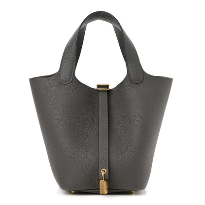 Hermes Taurillon Clemence Picotin Lock 18 PM Gris Meyer 1 of 11