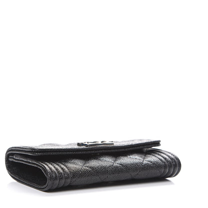 Chanel Caviar Quilted Boy Flap Card Holder Black 3 of 8