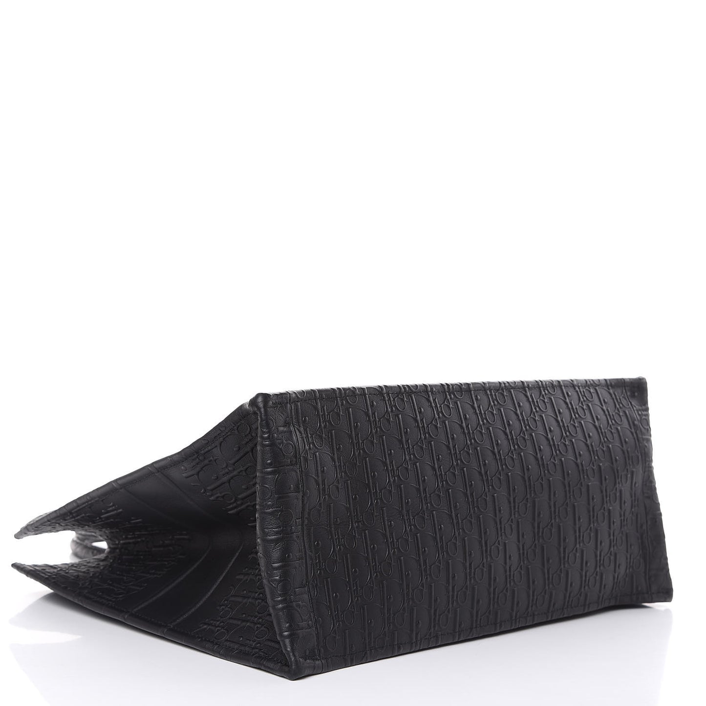 Oblique Calfskin Embossed Book Tote Black