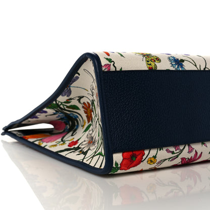 Gucci Canvas Large Flora Tote Navy Multicolor 9 of 11