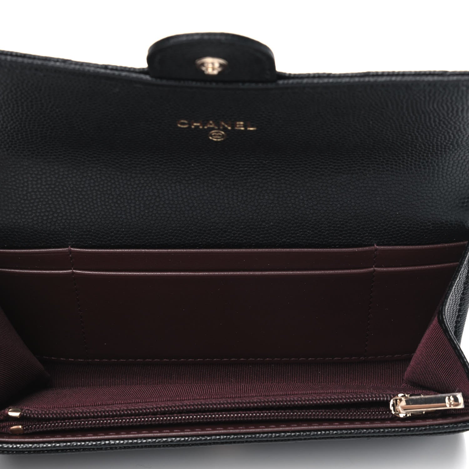 Chanel Caviar Quilted Medium Gusset Flap Wallet Black 4 of 4