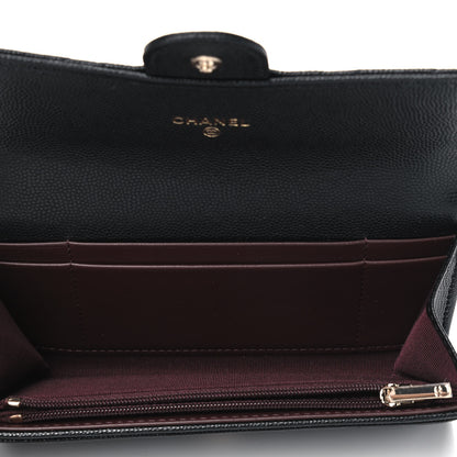 Chanel Caviar Quilted Medium Gusset Flap Wallet Black 4 of 4