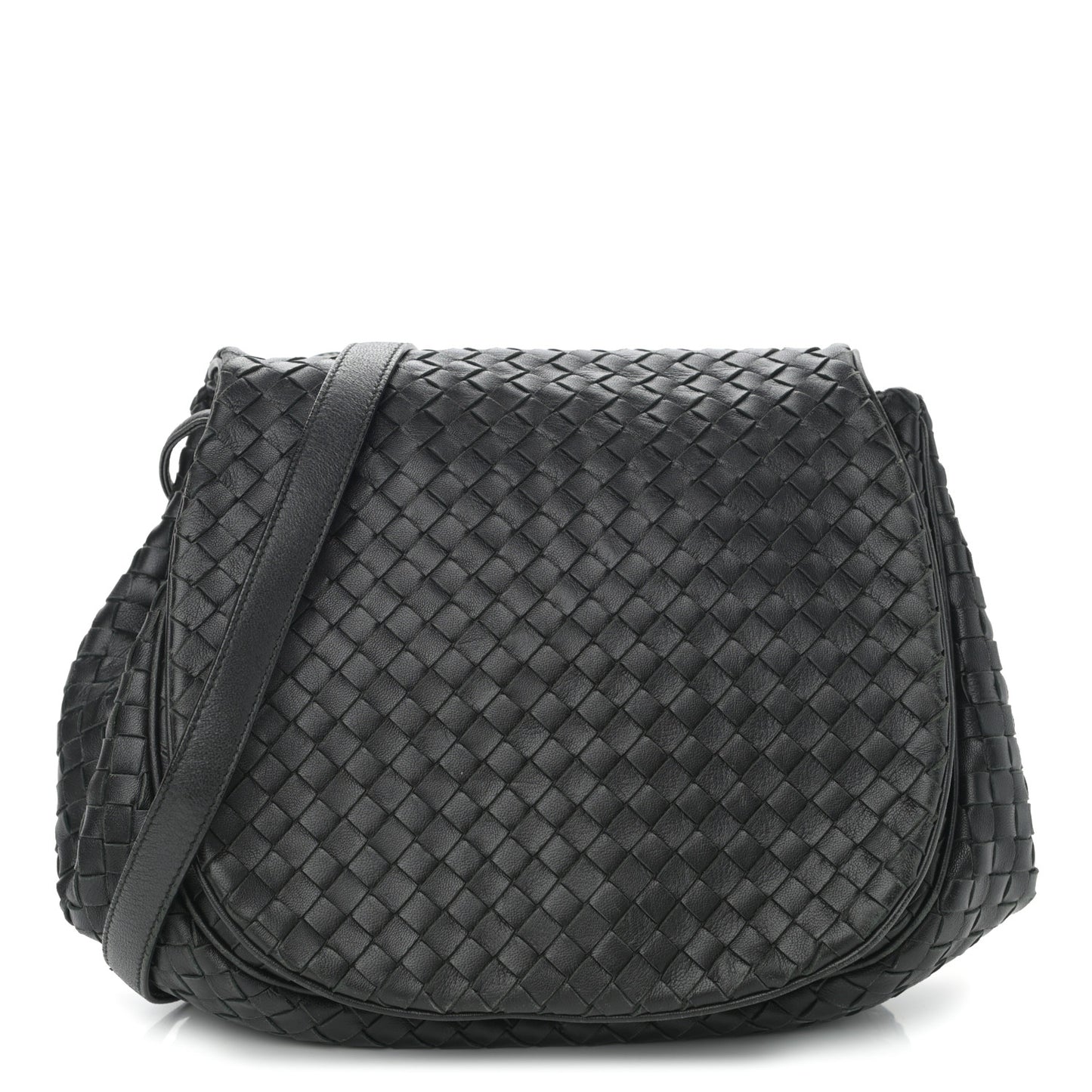 Nappa Intrecciato Messenger Bag Black