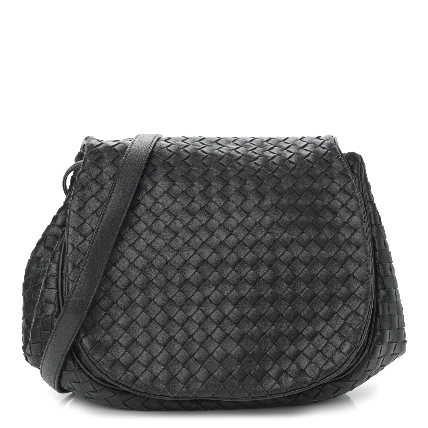 Bottega Veneta Nappa Intrecciato Messenger Bag Black 1 of 9