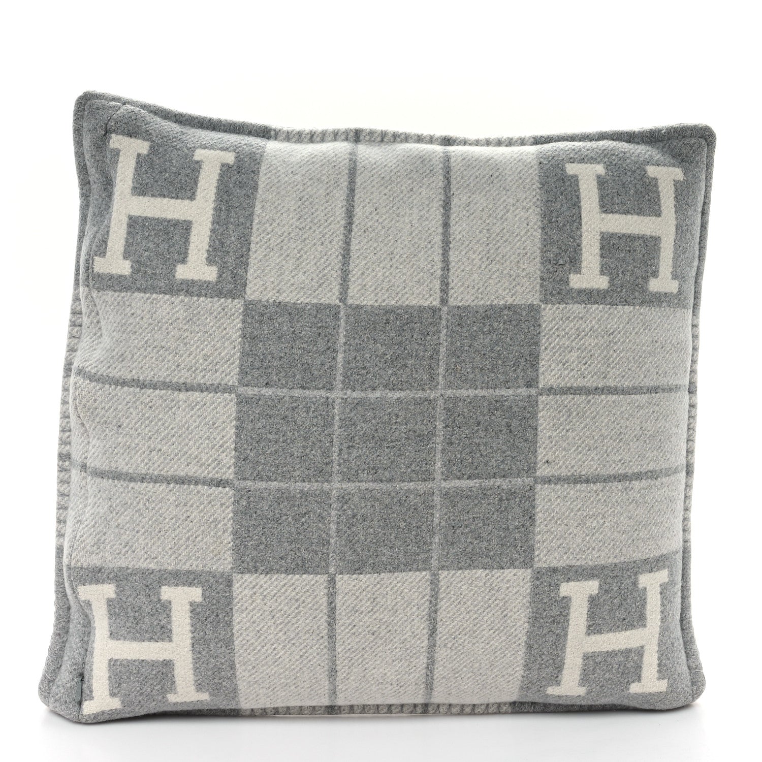 Hermes Wool Cashmere Avalon III Pillow PM Ecru Gris Clair 2 of 3