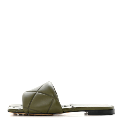 Bottega Veneta Nappa Quilted Rubber Lido Flat Sandals 36 Khaki 1 of 7
