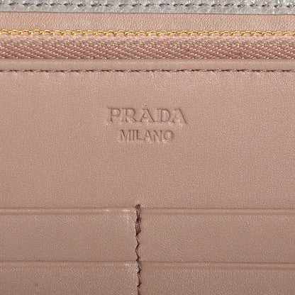 Prada Vitello Shine Zip Around organizer Wallet Nube 6 of 8