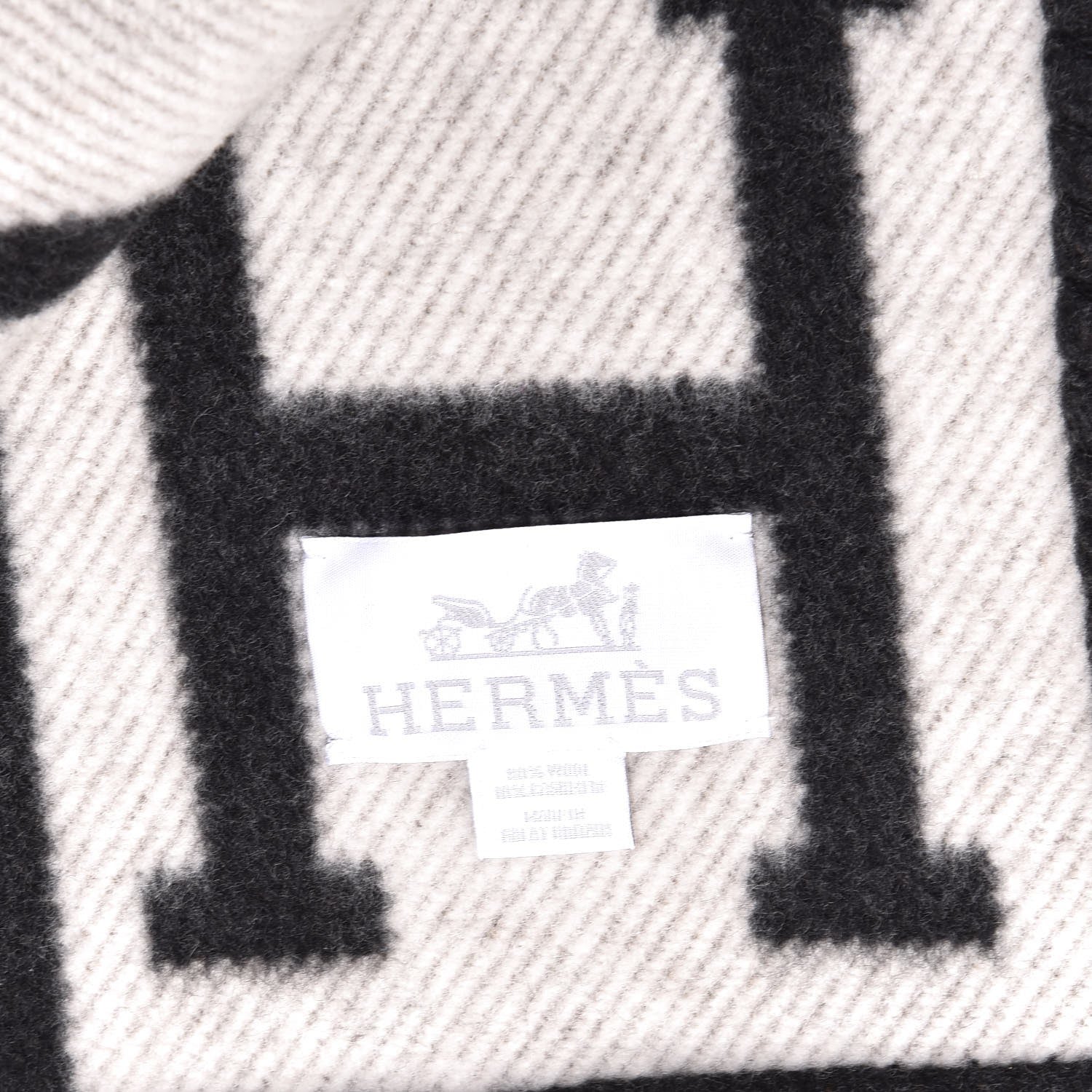 Hermes Wool Cashmere Avalon Blanket Ecru Gris Fonce 3 of 3