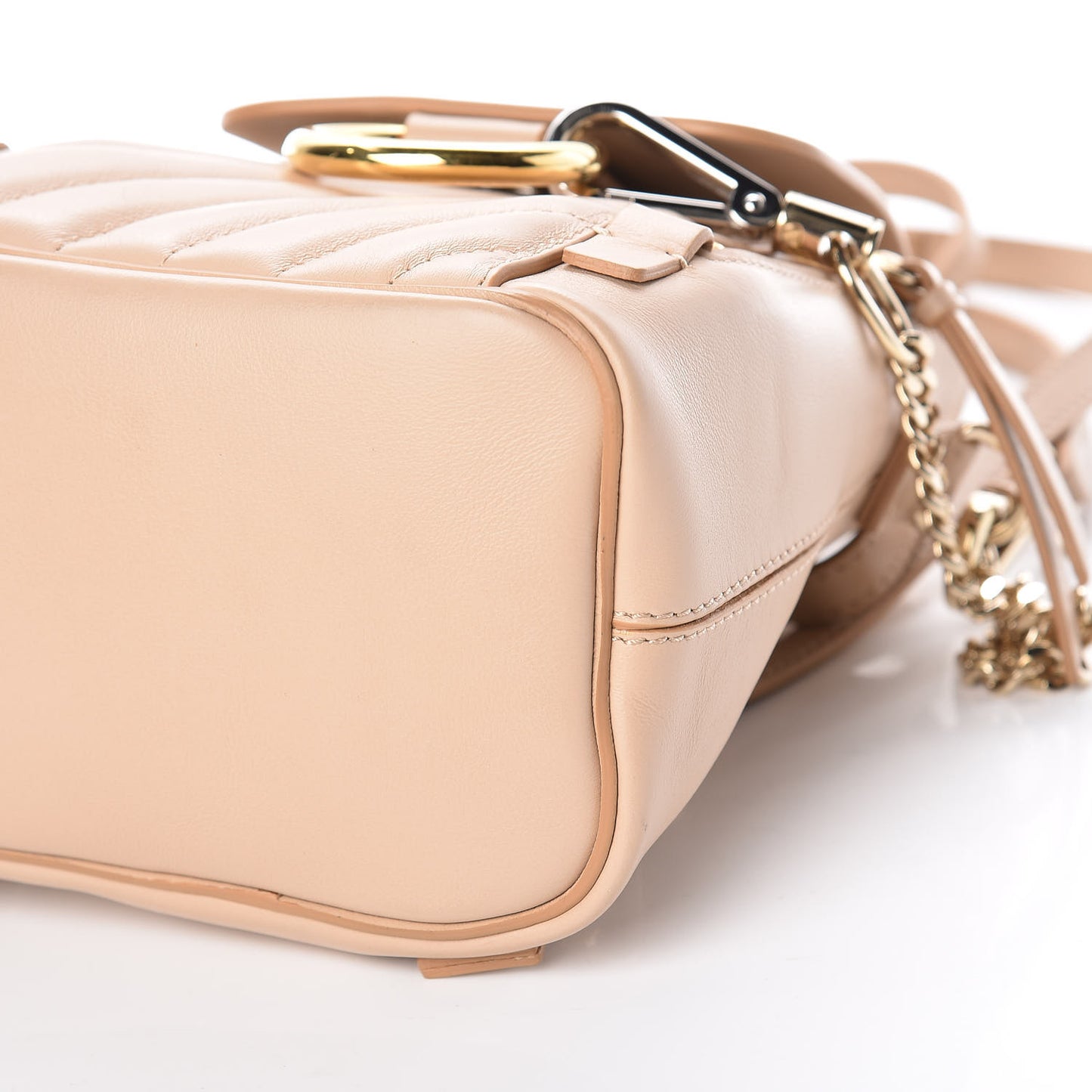 Calfskin Quilted Mini Faye Backpack Pearl Beige