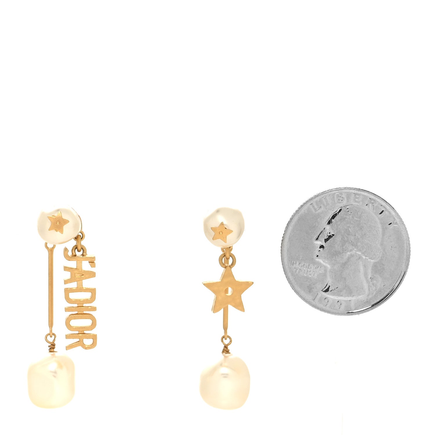 Christian Dior Pearl Star J'adior Drop Earrings Gold 2 of 4