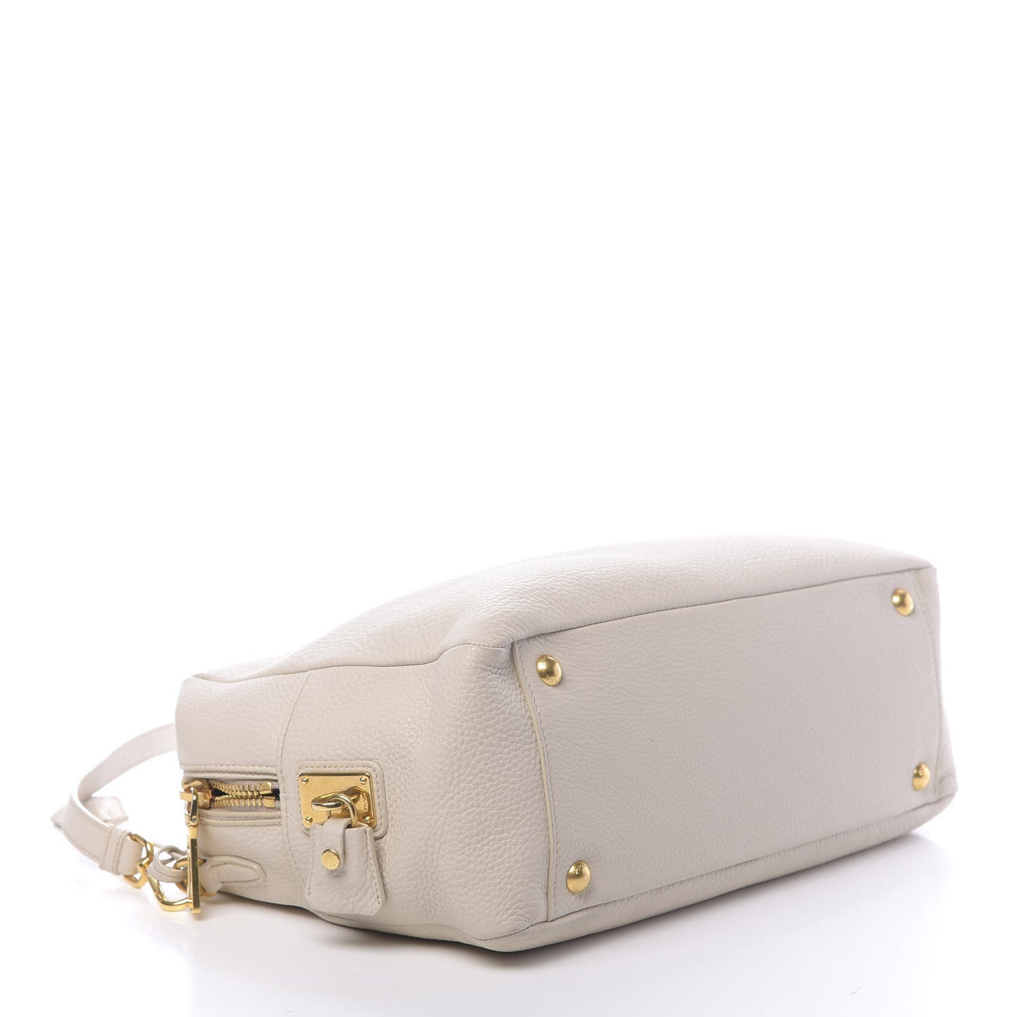 Vitello Daino Top Handle Shoulder Bag Talco
