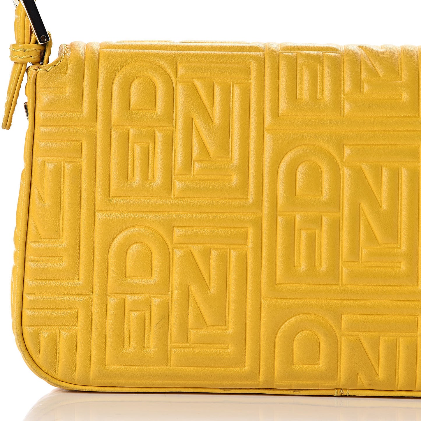 Nappa Logo Embossed Baguette Lemon Giallo