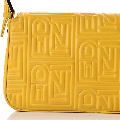 Fendi Nappa Logo Embossed Baguette Lemon Giallo 12 of 17
