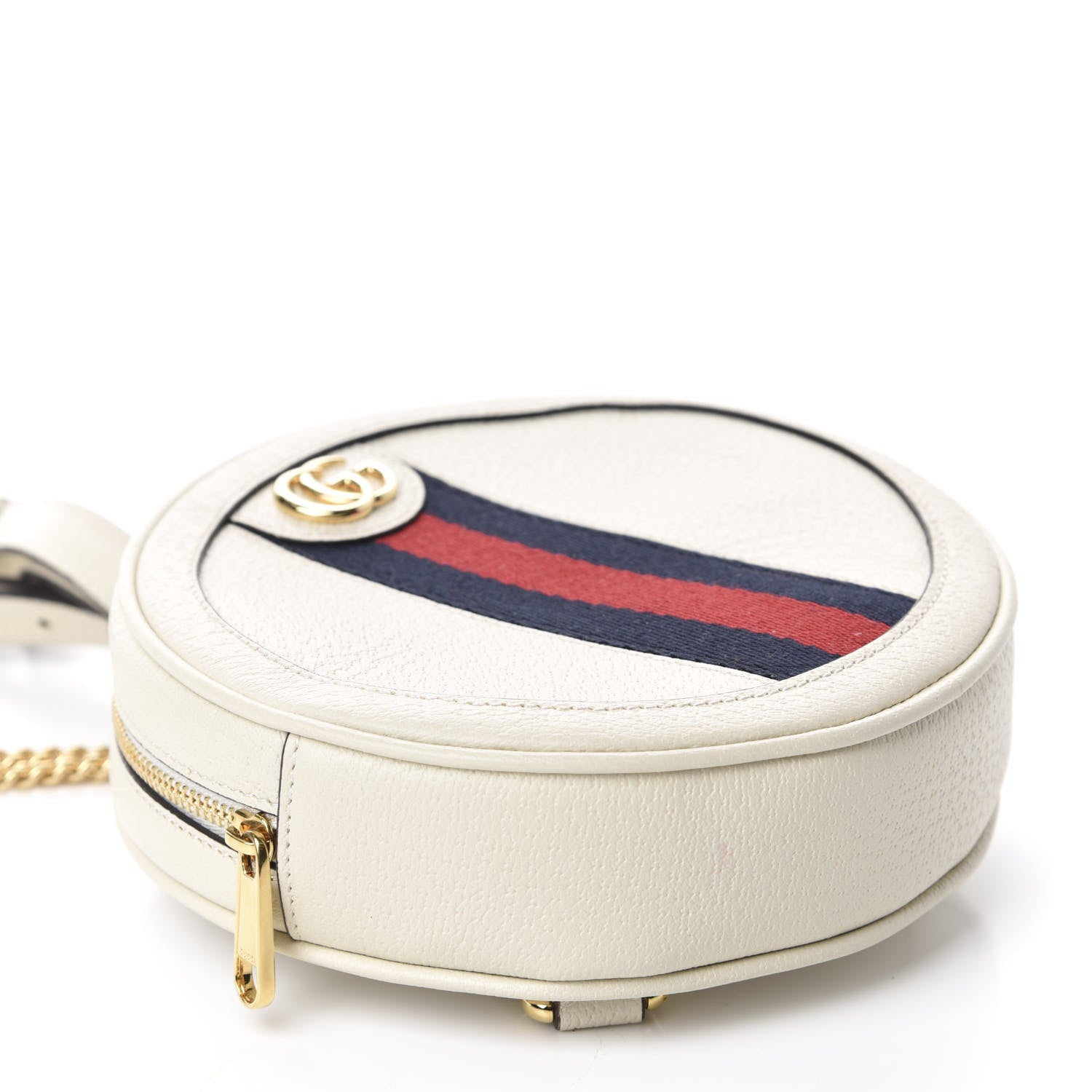 Gucci Textured Calfskin Web Mini Ophidia Round Backpack Mystic White 3 of 10