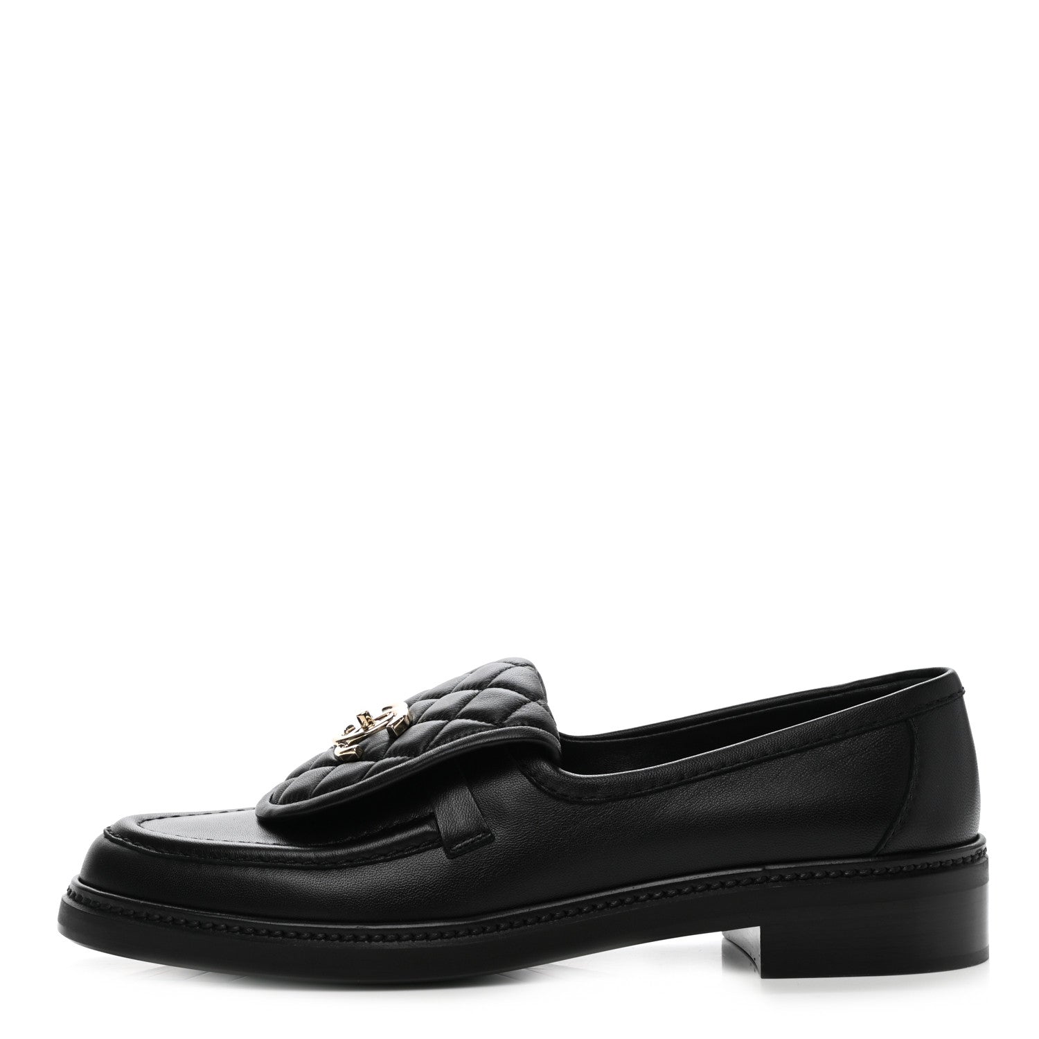Chanel Lambskin Quilted CC Turnlock Loafers 39.5 Black 1 of 9