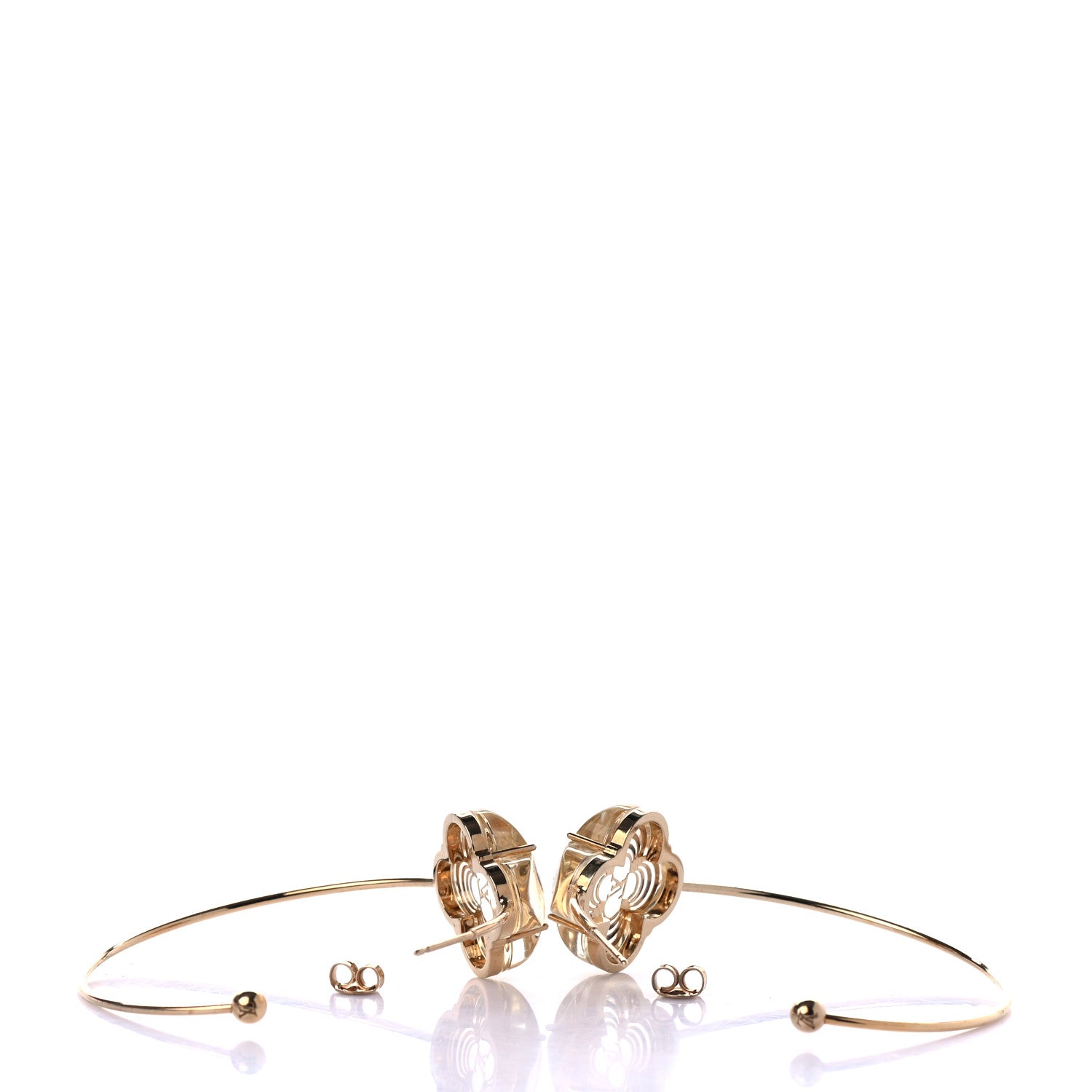 Louis Vuitton A La Folie Hoop Earrings Gold 3 of 5