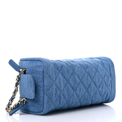 Chanel Denim Quilted Toiletry Case Blue 7 of 10