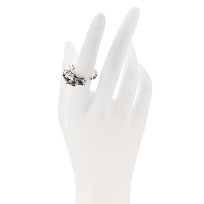 John Hardy Sterling Silver Black Sapphire Blue Spinel Naga Dragon Head Ring 54 7 2 of 5