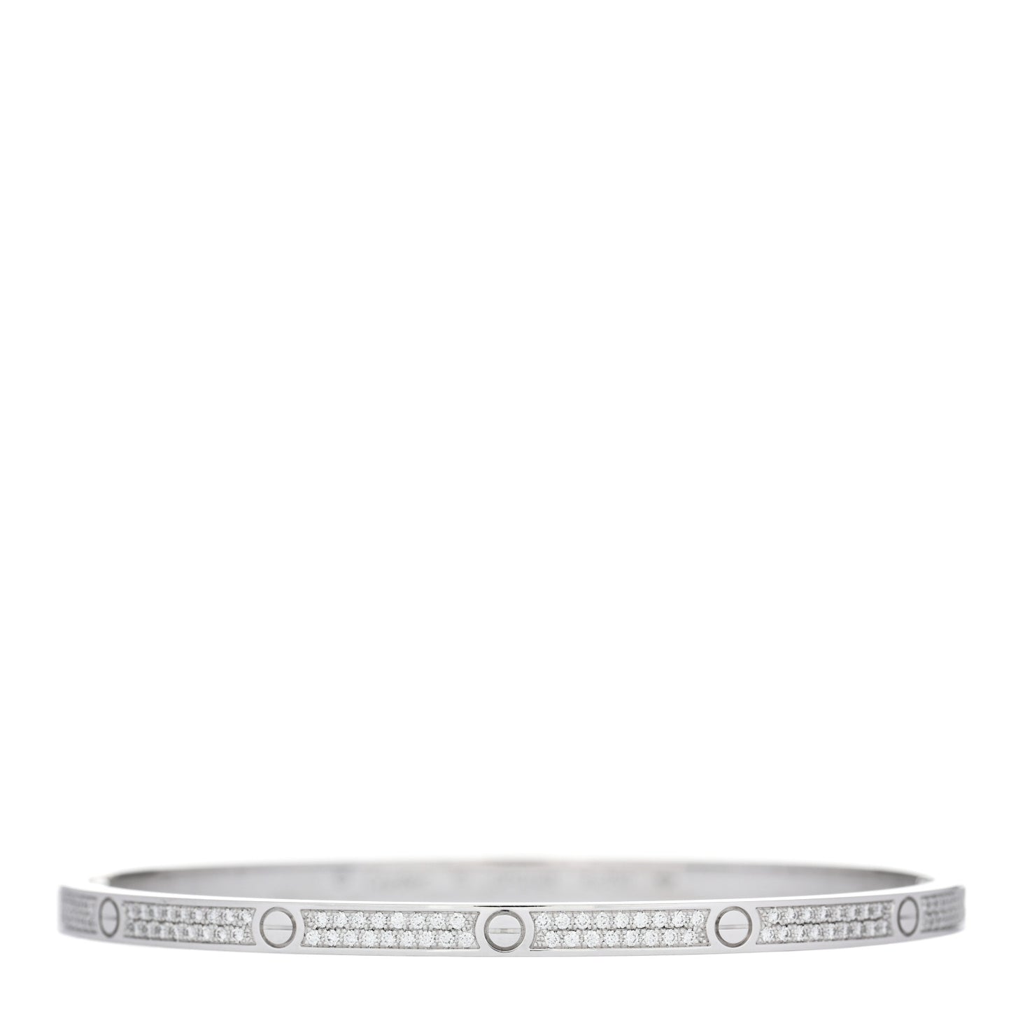 18K White Gold Diamond Small LOVE Paved Bracelet 19