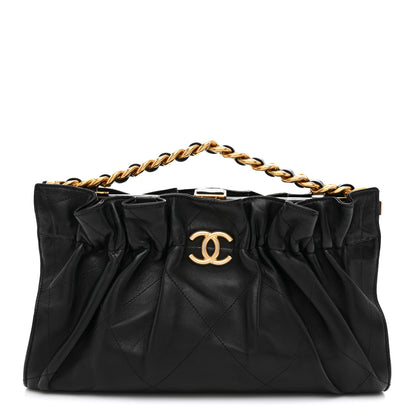 Chanel Lambskin Quilted Ruffled Romance Clutch Black 1 of 7