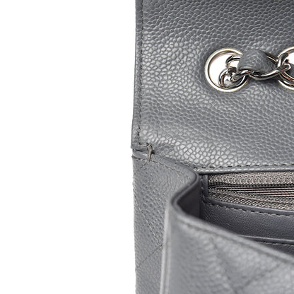 Chanel Caviar Quilted Jumbo Single Flap Grey 14 of 18