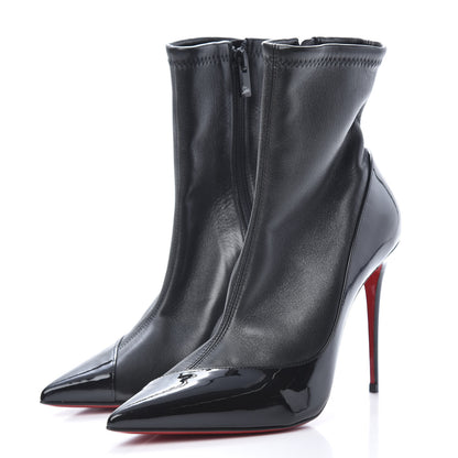 Christian Louboutin Patent Bibooty Ankle Boots 38 Black 3 of 8
