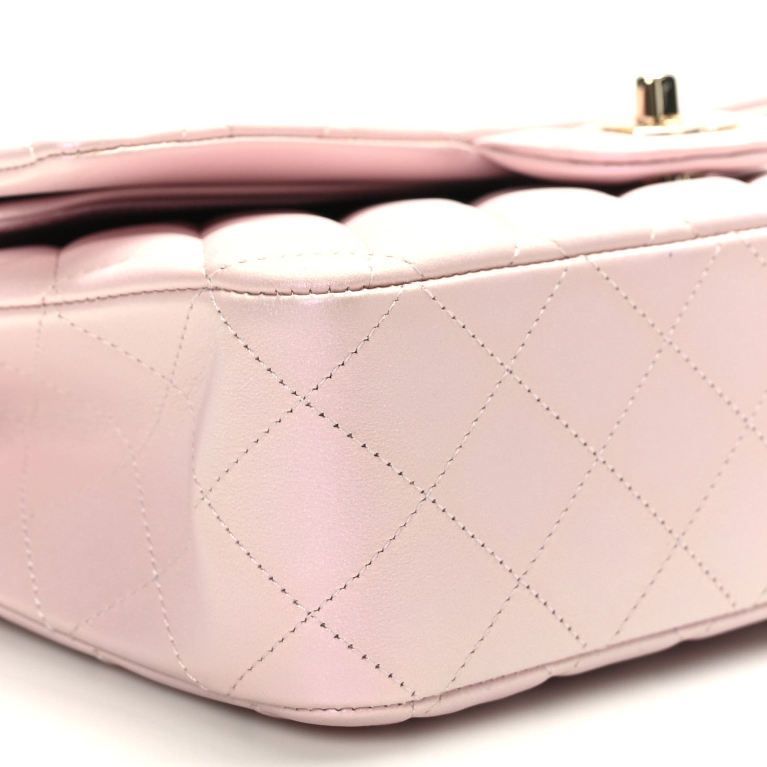 Chanel Iridescent Calfskin Quilted Medium Double Flap Light Pink 8 of 10