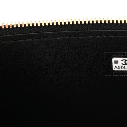 Chanel Calfskin Crocodile Embossed Top Handle Vanity Black 8 of 12