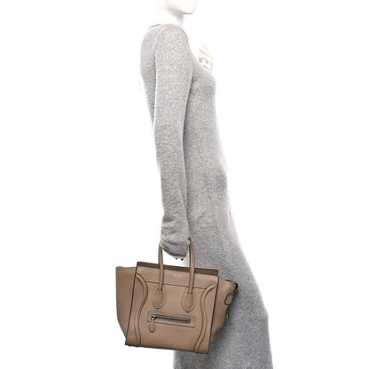 Celine Drummed Calfskin Micro Luggage Dune 2 of 9