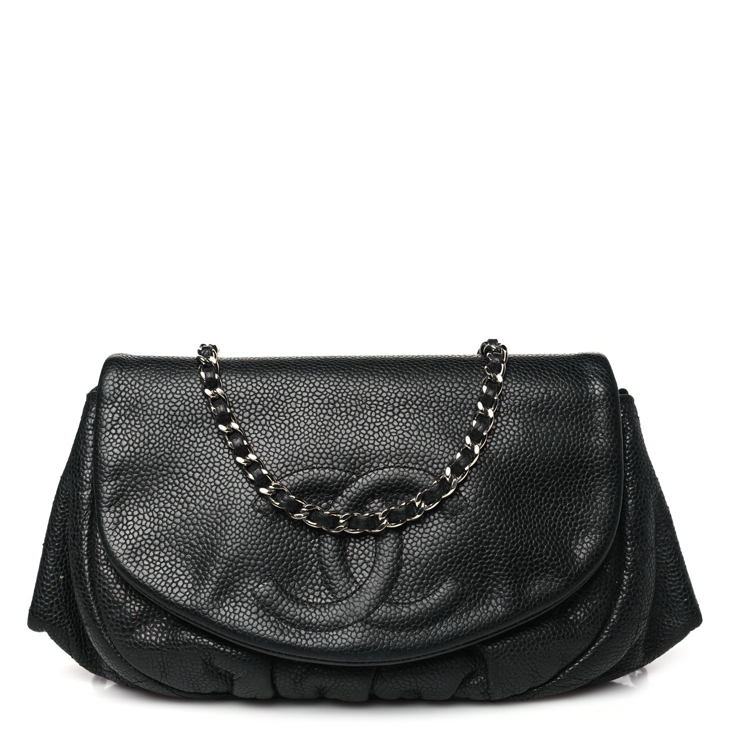 Chanel Caviar Half Moon Wallet On Chain WOC Black 1 of 12