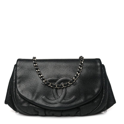Chanel Caviar Half Moon Wallet On Chain WOC Black 1 of 12