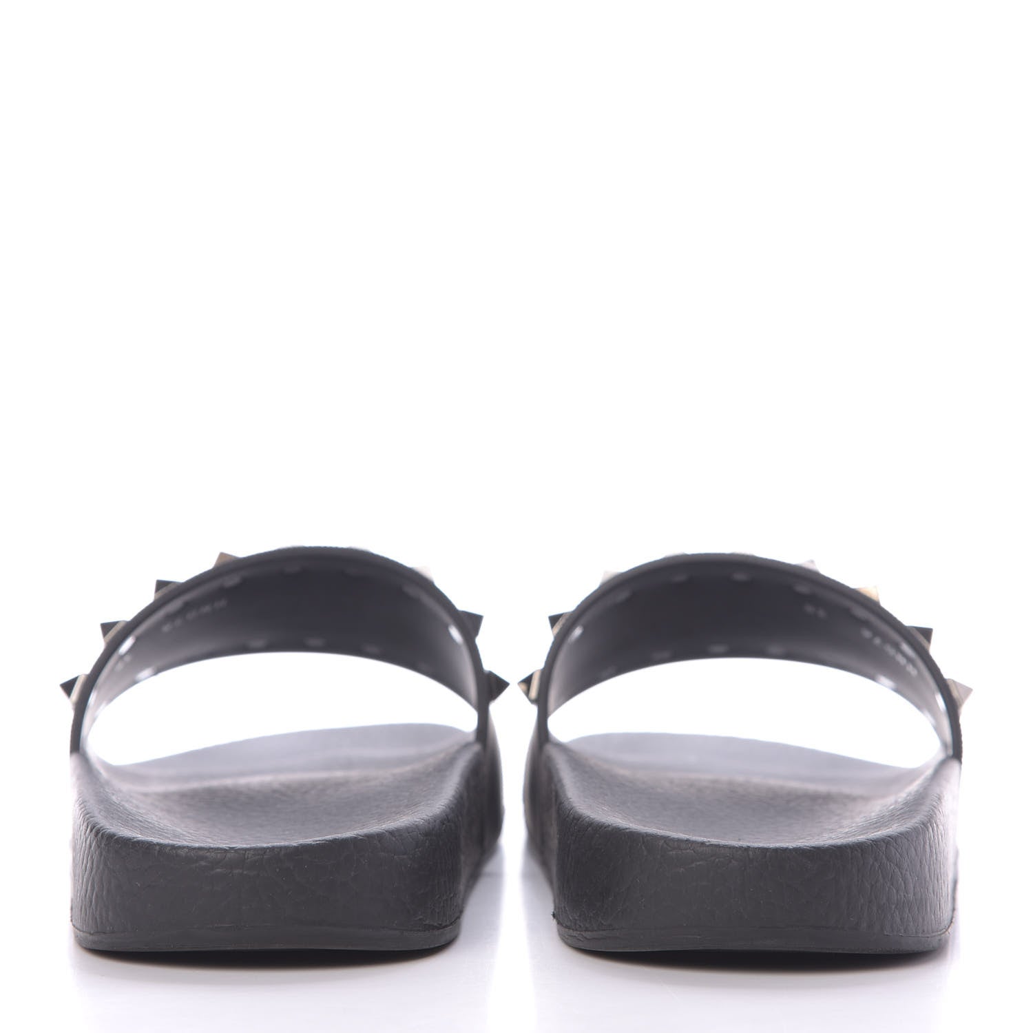 Valentino Garavani Rubber Rockstud Slide Sandals 38 Black 5 of 10