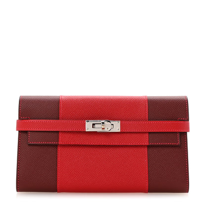 Hermes Epsom Flag Kelly Longue Wallet Rouge Casaque Rouge H 1 of 8