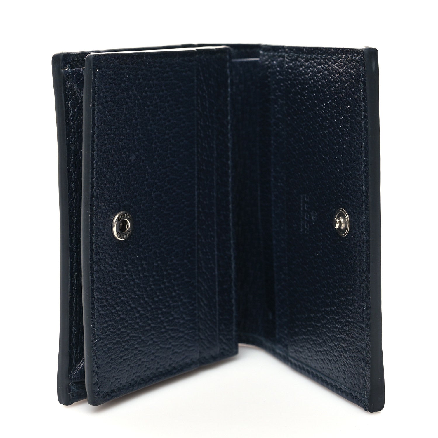 Gucci GG Supreme Monogram Textured Dollar Calfskin Web Ophidia Card Case Beige Blue 5 of 10