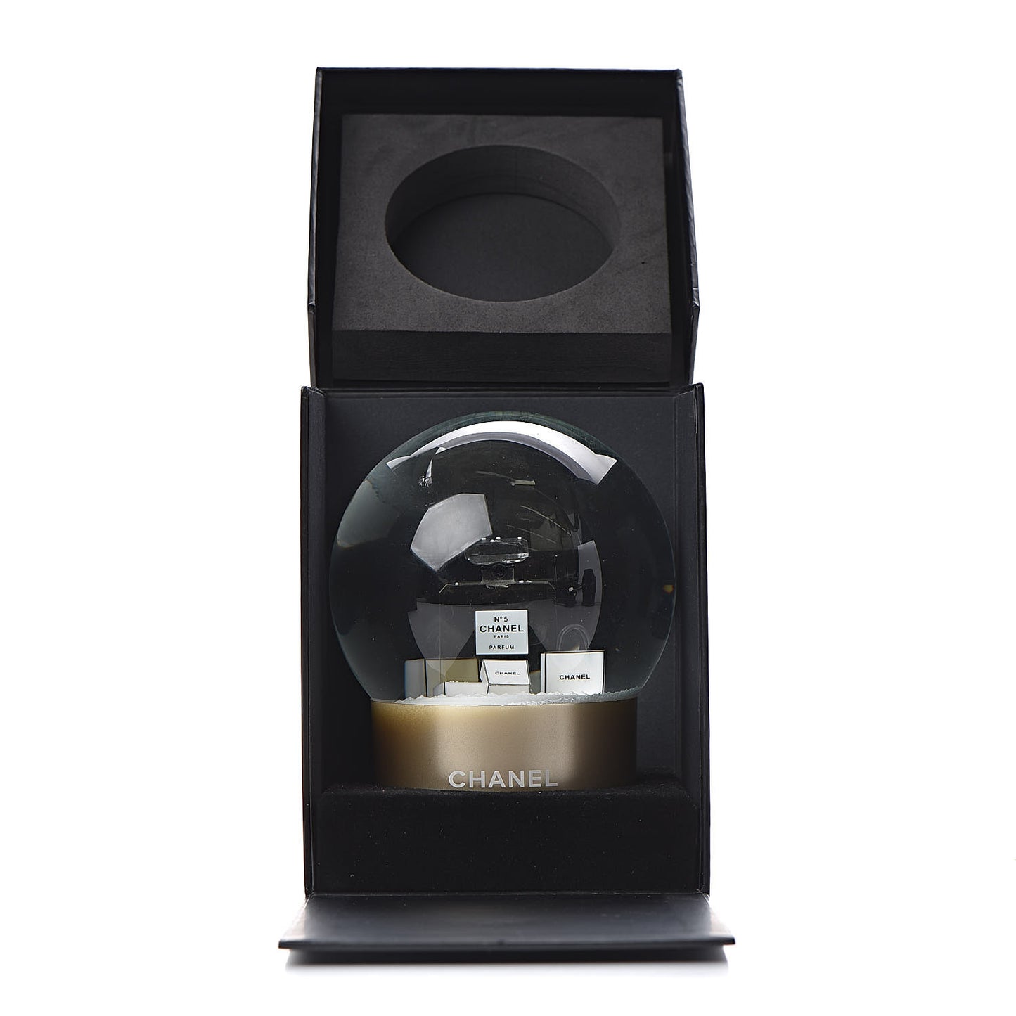 Glass N°5 Perfume Bottle Snow Globe
