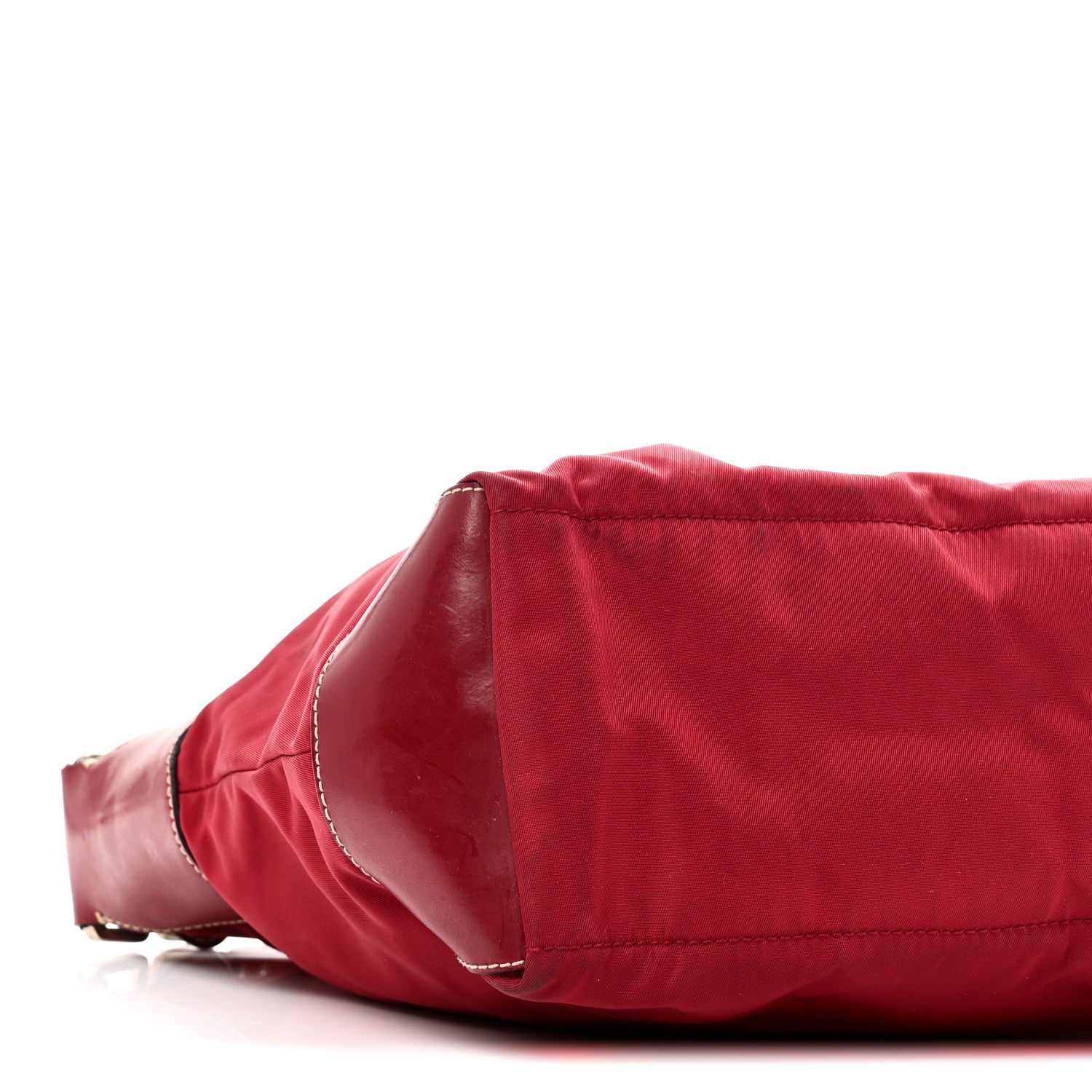 Prada Tessuto Nylon Calfskin Hobo Fuoco 8 of 9