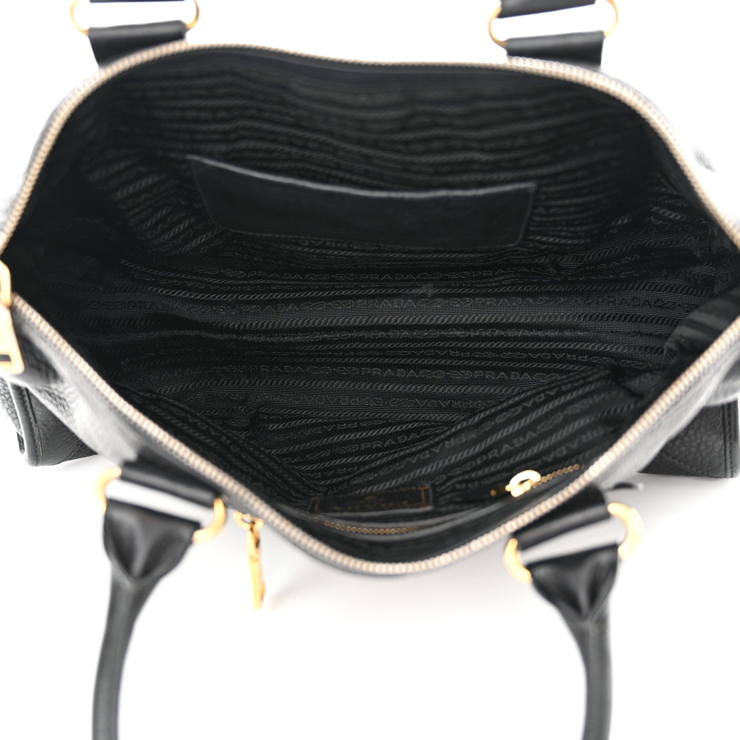 Prada Vitello Daino Shopping Satchel Black 5 of 14