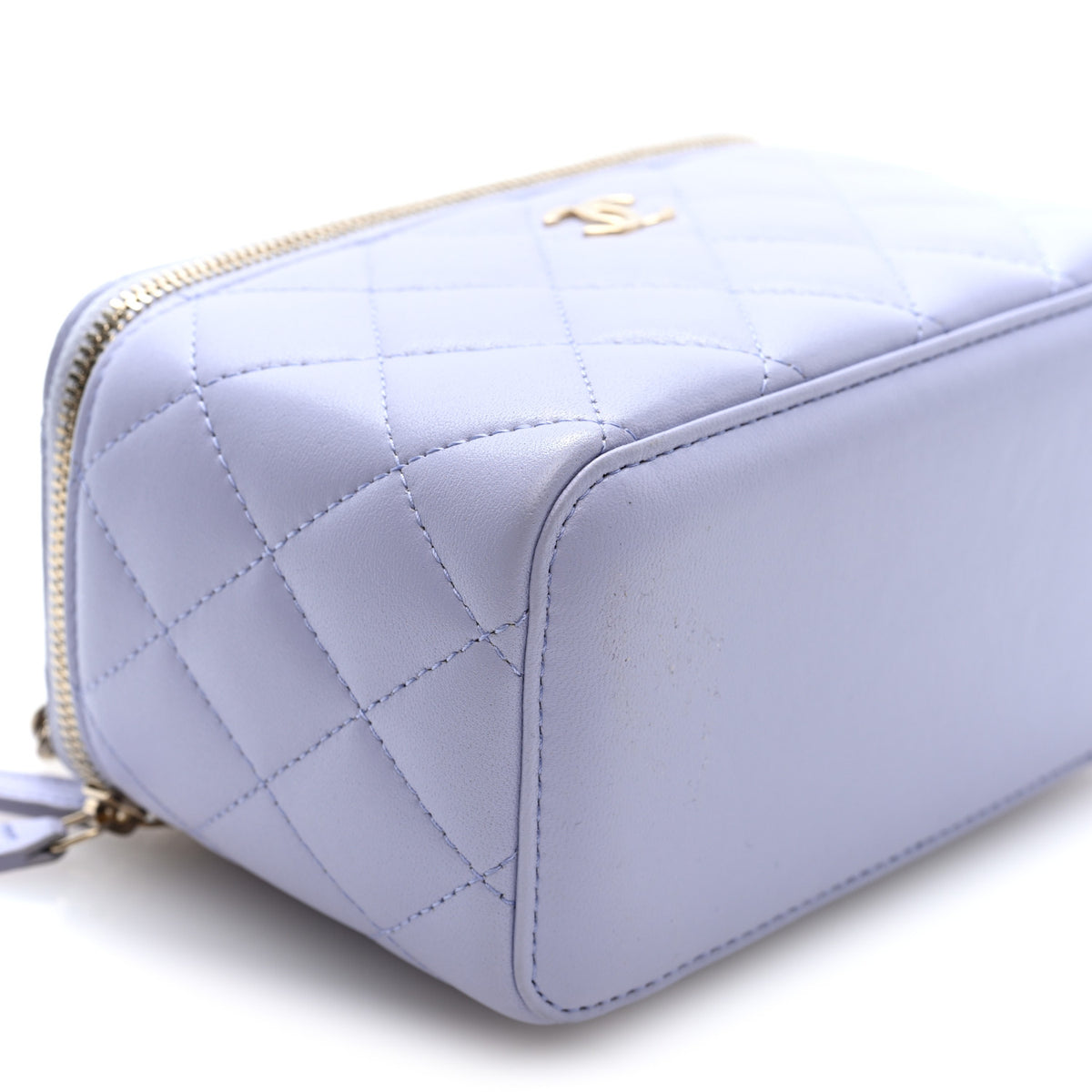 Chanel Lambskin Quilted Small Top Handle Vanity Case With Chain Light Purple 8 of 9
