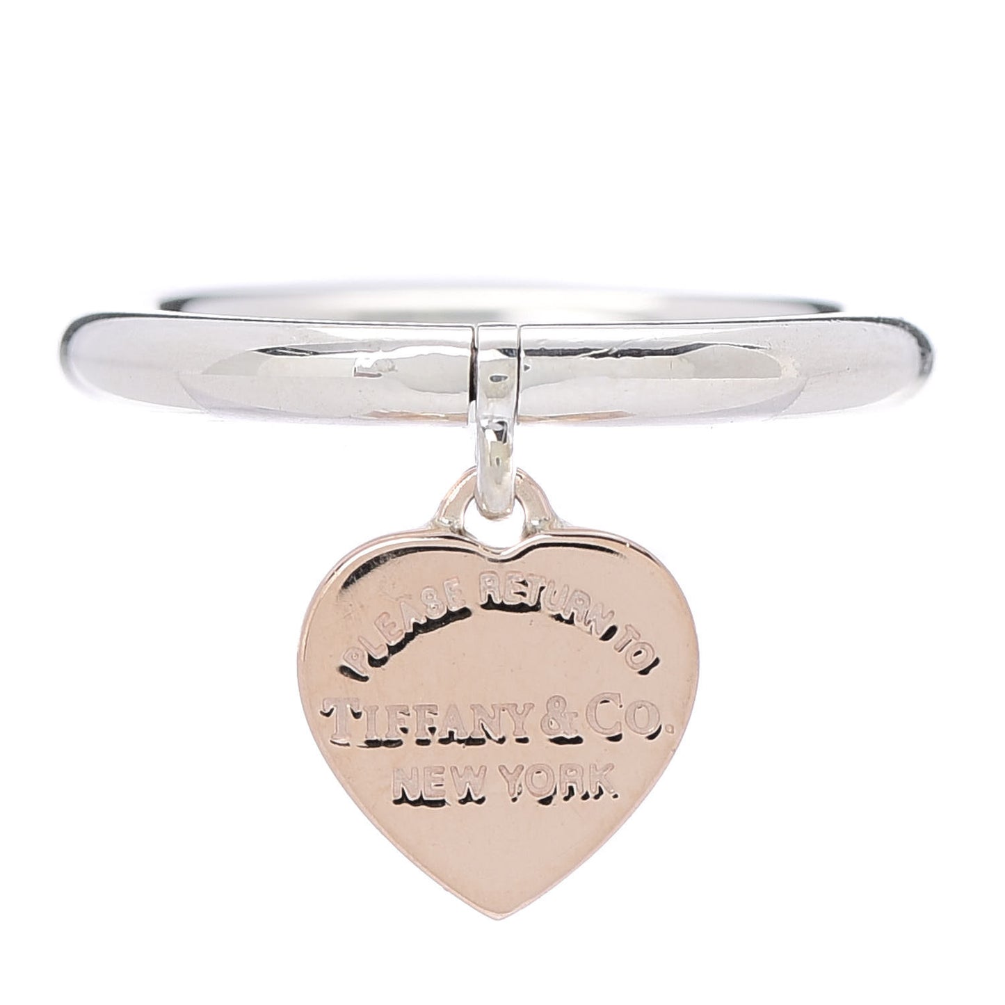 Sterling Silver Rubedo Return to Tiffany Heart Charm Ring 54 7