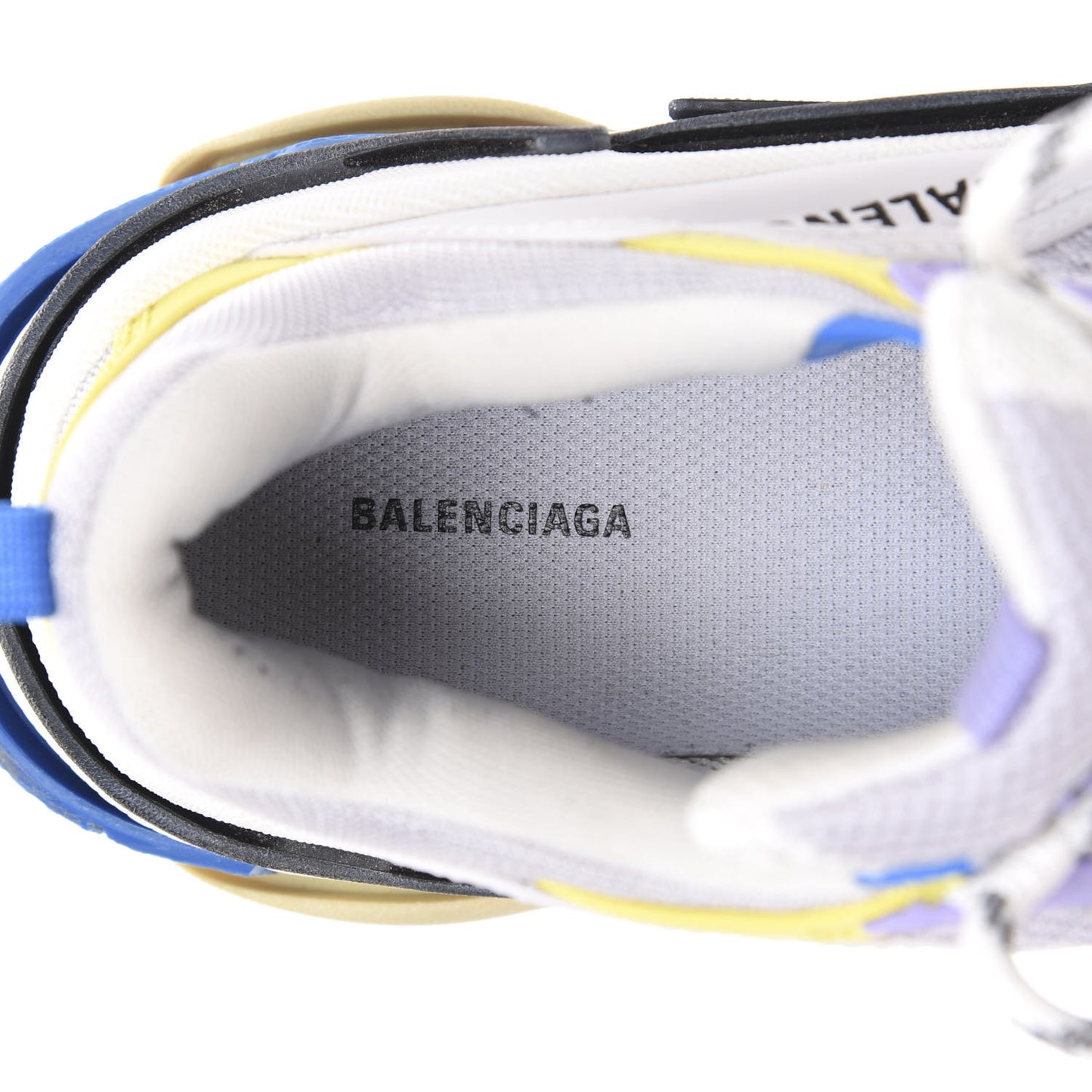 Fabric Mesh Womens Triple S Sneakers 40 White Purple Yellow