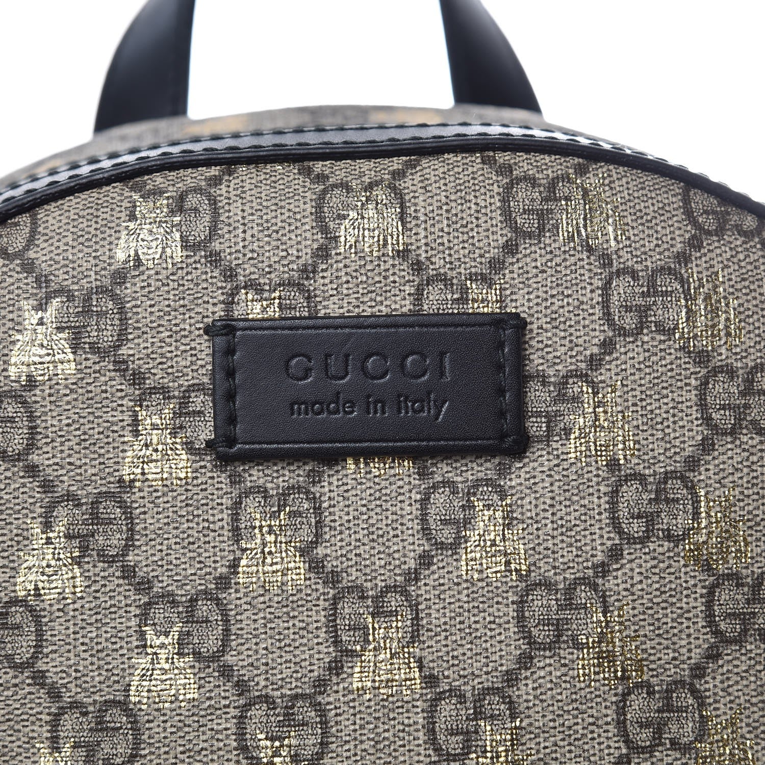 Gucci GG Supreme Monogram Bees Print Small Day Backpack Beige Oro Black 8 of 13