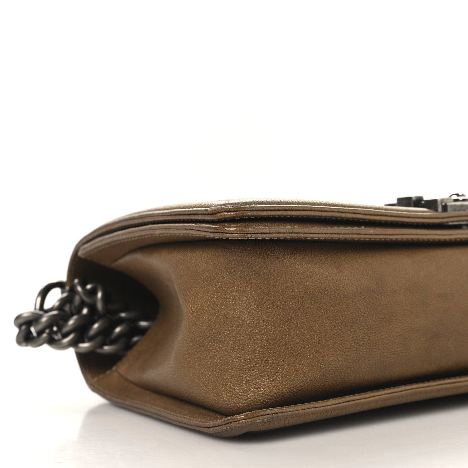 Chanel Caviar Quilted Medium Boy Flap Dark Gold 9 of 10