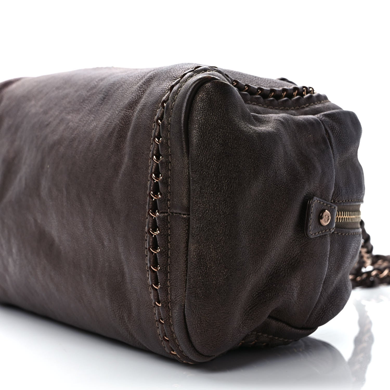 Chanel Metallic Goatskin Medium Luxe Ligne Bowler Bronze 8 of 10