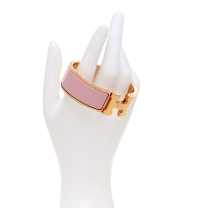Hermes Enamel Wide Clic Clac H Bracelet GM Rose Poudre 2 of 4